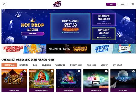 Online casino games at Cafe Casino.